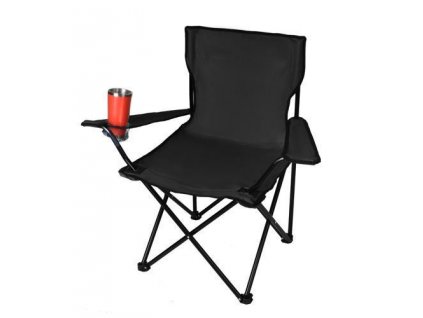 Kempingová židle skládací - rybářské křesílko, barva černá