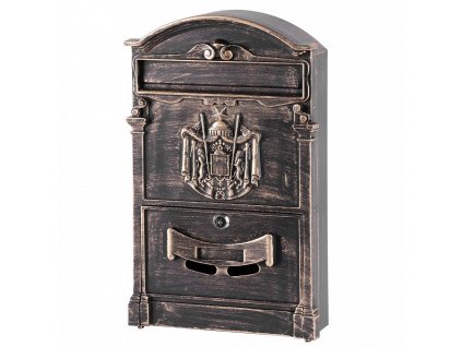 Poštovní schránka antique bronze, hliníková, 410x255x90mm
