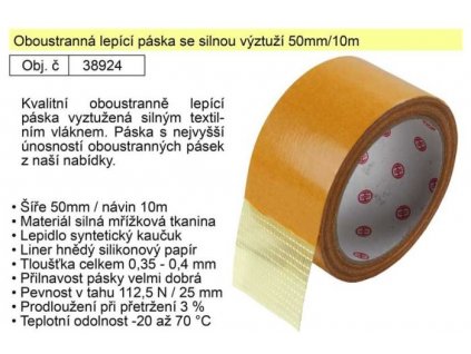 Lepící páska oboustranná se silnou výztuží 50mmx10m