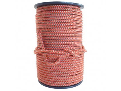 Lano pletené bez jádra PPV 8 mm, 100 m, oranžovo-šedé, ENPRO