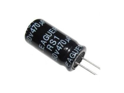 470u/50V 105° 10x21x5mm, elektrolyt.kondenzátor radiální
