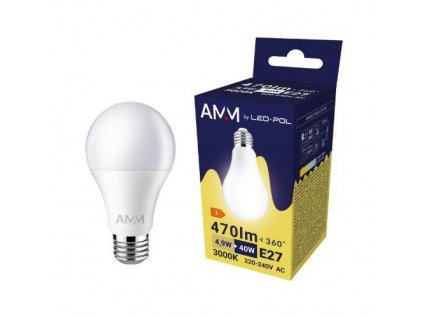 Žárovka AMM-E27-A60-4,9W-WW