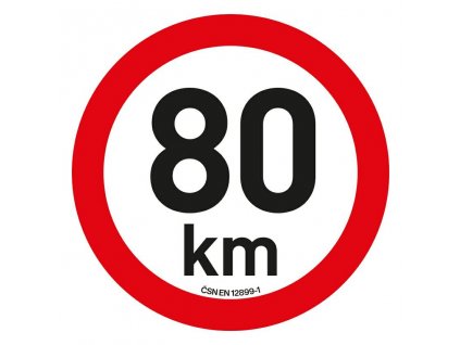 Samolepka omezení rychlosti  80 km/h reflexní (200 mm)