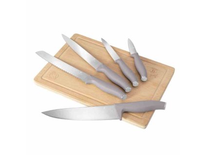 Sada nožů s prkénkem 6 ks Taupe Collection