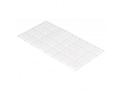 Podložky filcové 30 x 30 mm, samolepící, bílé, 32 ks