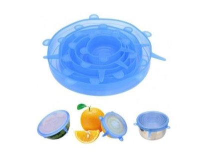 Univerzální silikonová víka na potraviny, 6ks