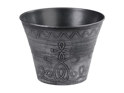 Květináč Flower 24,5x19,3cm stříbrný, metalický efekt