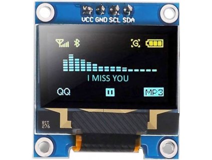 Displej OLED 0,96”, 128x64 znaků, IIC/I2C, 4piny, modrožlutý