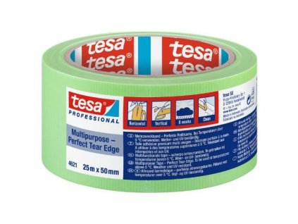 Páska univerzální textilní 4621, 50 mm x 25 m, zelená