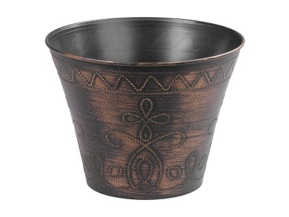 Květináč Flower 24,5x19,3cm zlatý, metalický efekt