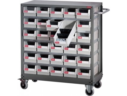 Pojízdný kovový organizér dílenský s 30 zásuvkami pro náročné použití - NHD-530