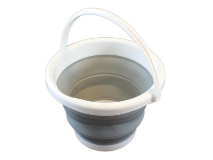 Skládací silikonový kbelík 5L šedý