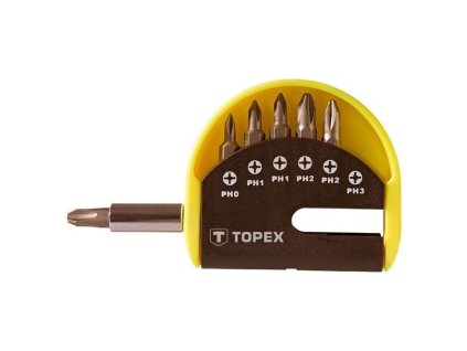 Sada bitů s nástavcem, 7ks, TOPEX