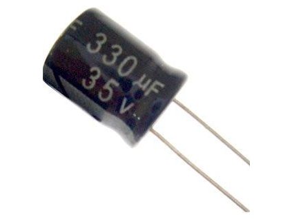 330u/35V 105° 10x13x5mm, elektrolyt.kondenzátor radiální