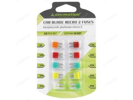 Pojistky blistr ploché MICRO-2, 10 ks, Carmotion