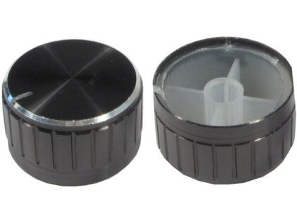 Přístrojový knoflík 18T 30x17mm, hřídel 6mm černý