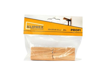 Klínky dřevěné BK 20ks/55x20x6-0