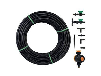 Sada s kapací hadicí Water Flow Drip, 50m s časovačem průtoku vody