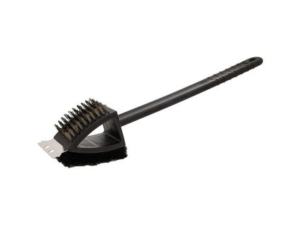 Kartáč na čištění grilu 3v1 se škrabkou a drátěnkou,8x6x37 cm