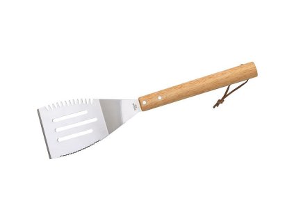 Obraceč Grill, na grilování, nerez s pogumovanou dřevěnou ručkou, 41 cm