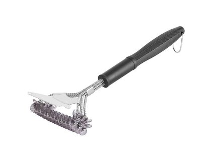 Kartáč na čištění grilu Grill BBQ s ocelovým drátem a se škrabkou, 41,5x16x8,8 cm