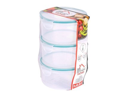 Dóza MagicHome kulatá 3x0,8lit sada 3 ks Clip Lunchbox R808