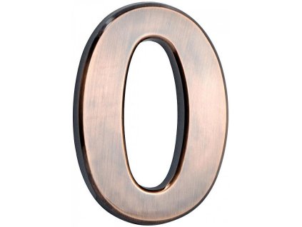 Domovní číslo "0" MagicHome, s lepící páskou, bronzové, 70x100 mm, ABS