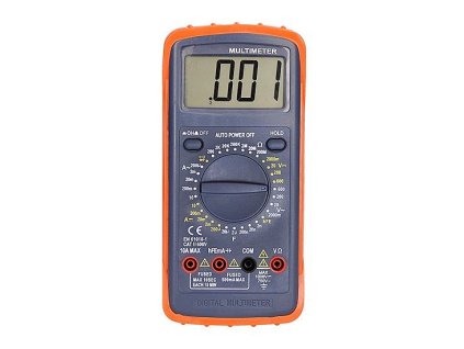 Multimetr, max. AC 600V/10A, max. DC 600V/10A, test diody, bzučák, hFE, kapacita, odpor