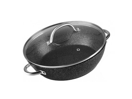 Hrnec s poklicí MagicHome Black Marble Line, 26cm, 2,8l, vhodný do trouby