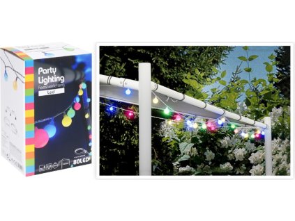 HOMESTYLING Světelný řetěz venkovní LED PARTY barevná 80 LED KO-AX8779200