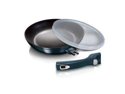 Pánev s odnímatelnou rukojetí + víko 24 cm Metallic Line Aquamarine Edition