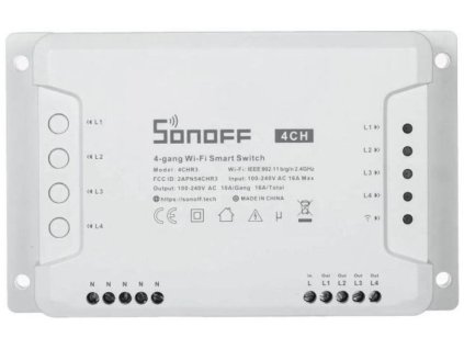 Sonoff 4CH R3, čtyřkanálový WiFi spínač 230V/10A