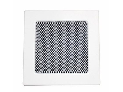 Lakovaná krbová mřížka s rámečkem a síťovinou 170x170 bílá