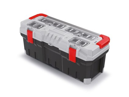 Kufr na nářadí TITAN PLUS šedý 752x300x304mm, s kovovým držadlem