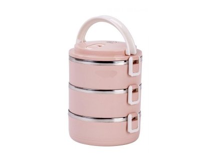 Jídlonosič MagicHome 3 dílný, 0,5 l, růžový