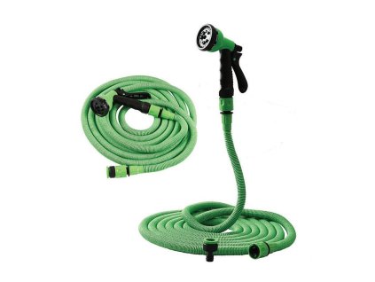 Zahradní hadice flexibilní (smršťovací) 5-15m, 1/2"-3/4", s pistolí
