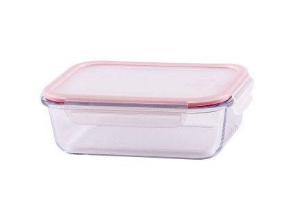 Dóza obdélníková MagicHome BSG2, 1500ml, 22x17x7 cm, borosilikátové sklo/PP, Clip