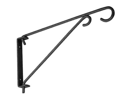 Věšák PB8021A, na kvetináč, černý, kovový, 24,5x13cm