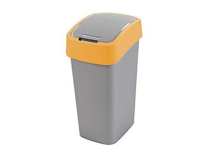 Koš Curver® FLIP BIN 45l, šedostříbrná/žlutá, na odpadky