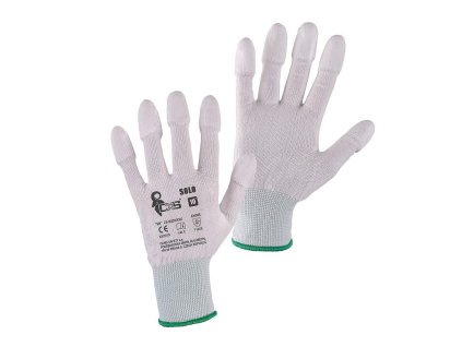 Povrstvené rukavice SOLO, bílé, vel. 09