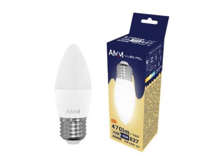 Žárovka AMM-E27-C37-4,9W-DW