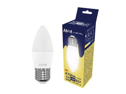 Žárovka AMM-E27-C37-4,9W-WW