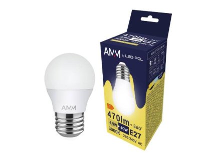 Žárovka AMM-E27-G45-4,9W-WW