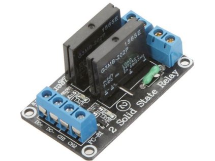 Modul relé SSR 2x, napájení 5V, spouštění vysokou úrovní