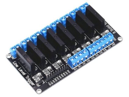 Modul relé SSR 8x, napájení 12V, spouštění vysokou úrovní