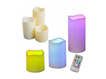 LED svíčky, dálkové ovládání, 3ks