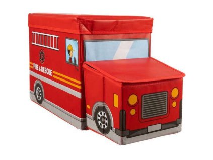 Box na hračky hasičské auto 53 x 26 x 31,5 cm Kruzzel