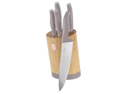 Sada nožů se stojanem BAMBOO 6 ks Taupe Collection
