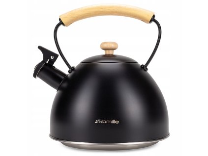 Konvice čajník nerez/lak 2,5L  KAMILLE indukce, černá