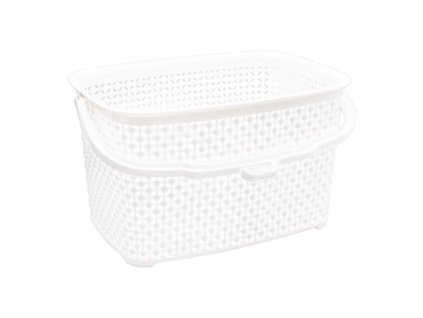 Košík na kolíčky 22x15x13cm  PEARL bílá